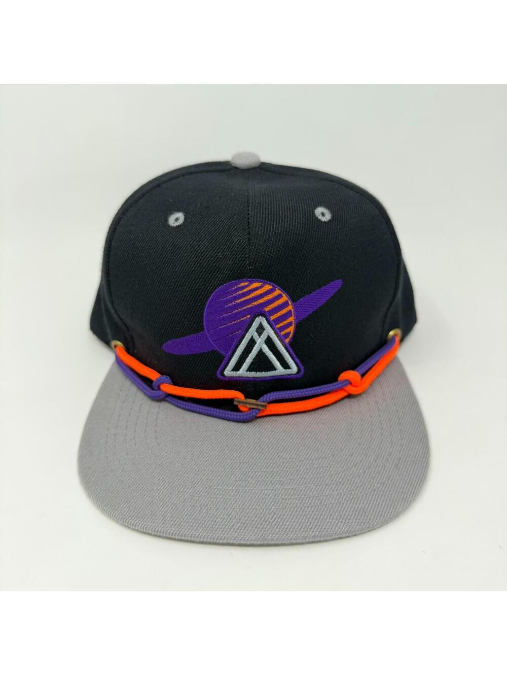 Findlay Hat Cap Snapback Black Orange Purple Gray Embroidered Logo Rope Accent